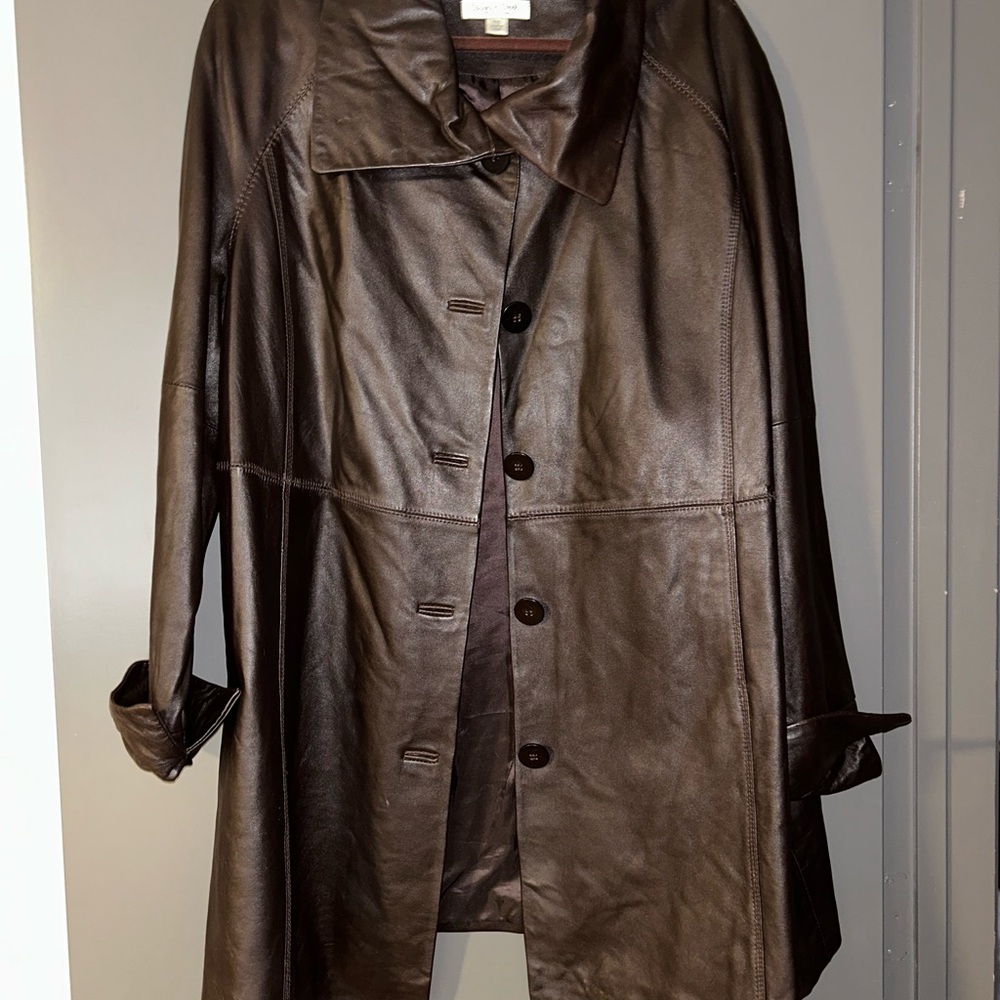 Coldwater Creek Dark Brown Leather Jacket
